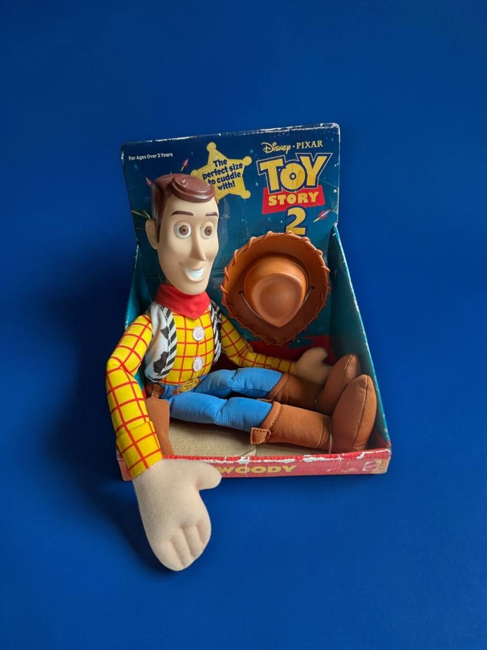 RARE Vintage Toy Story 2 Disney Sheriff Woody 14” Plush Doll Vinyl Head Mattel